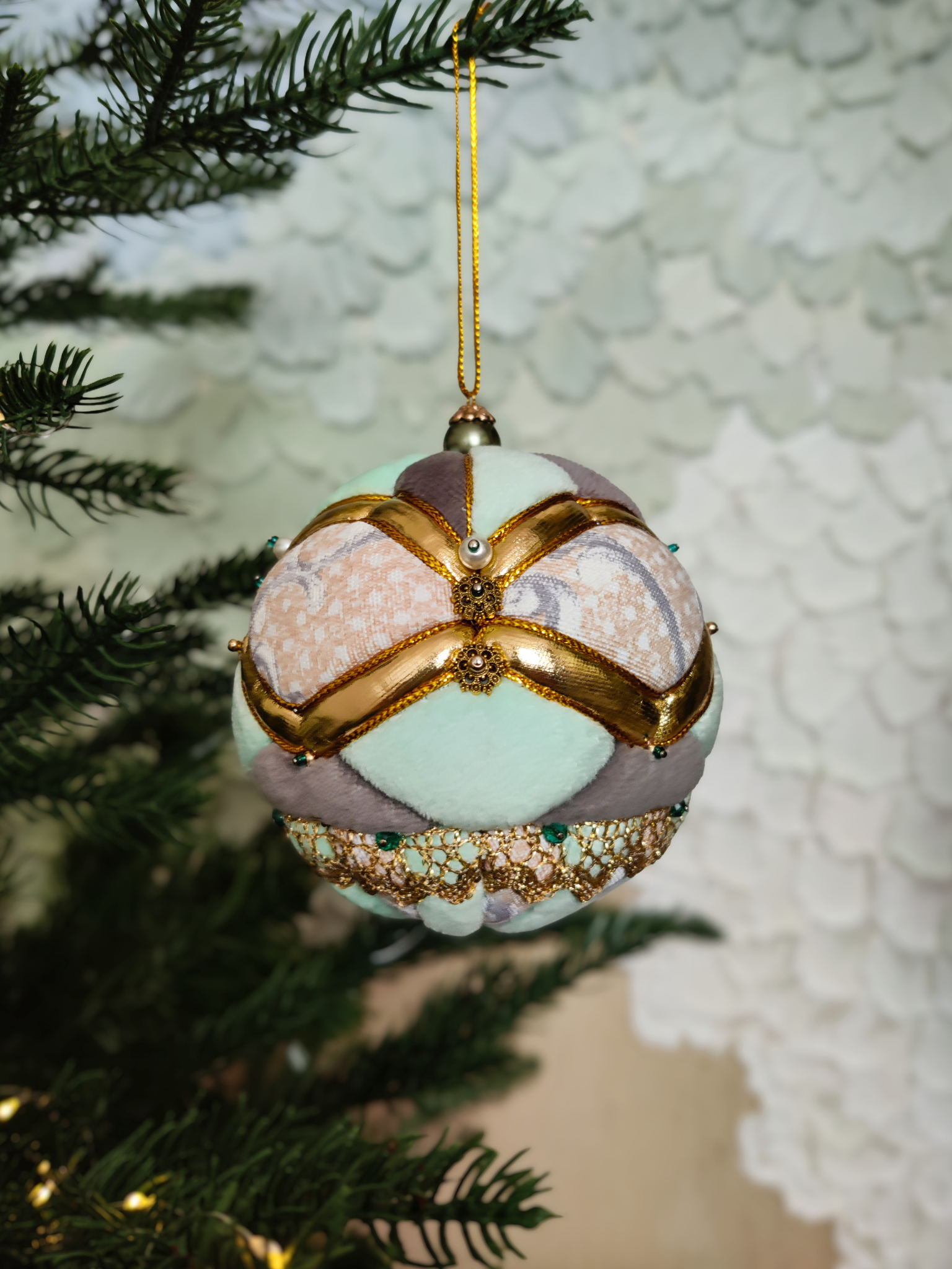 Rankų darbo eglutės žaisliukas "Mėta" - kalėdinės dekoracijos, naujiena