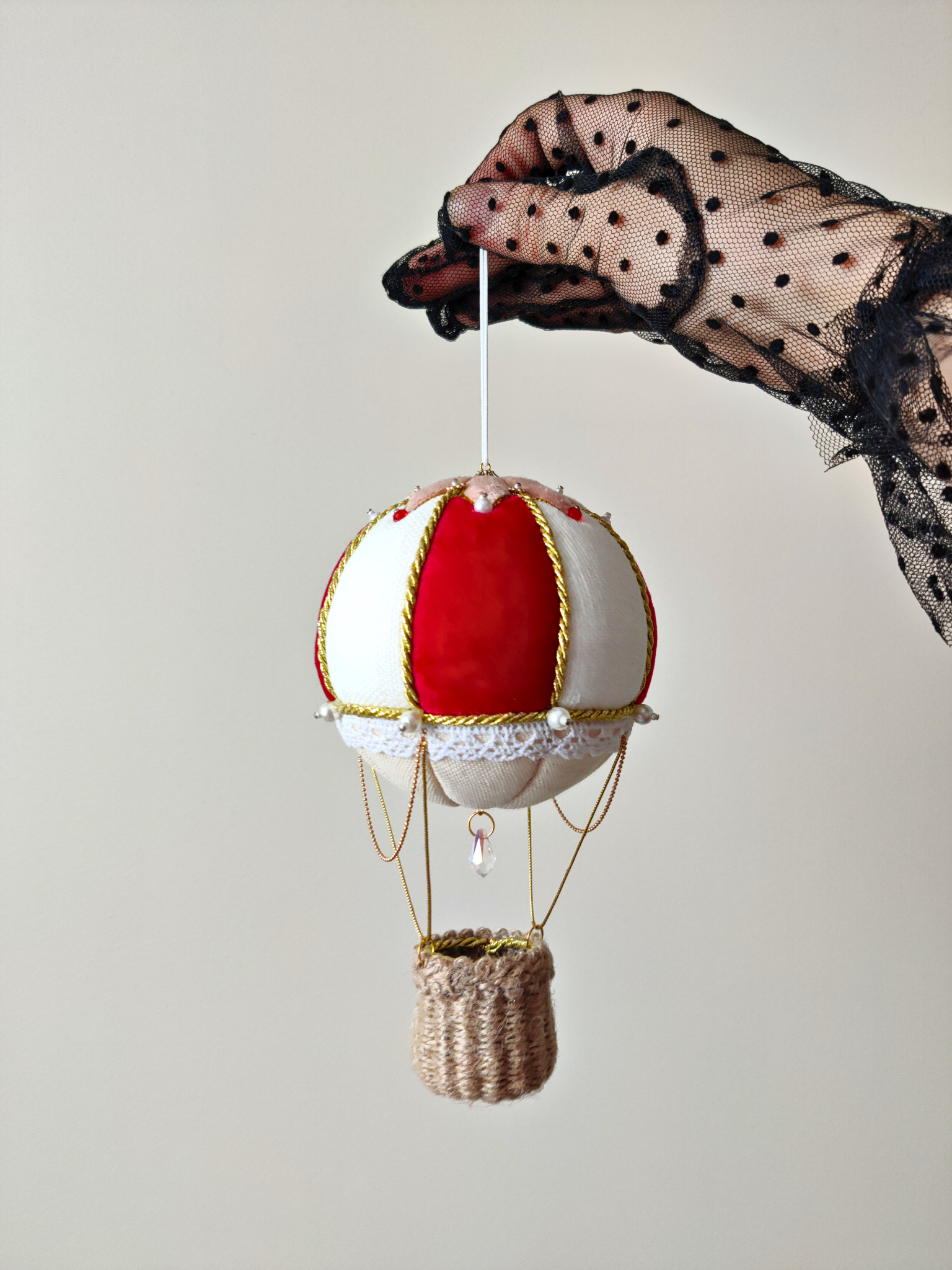 Rankų darbo eglutės žaisliukas "Balionas" - kalėdinės dekoracijos, naujiena