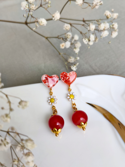 Earrings with glass beads 