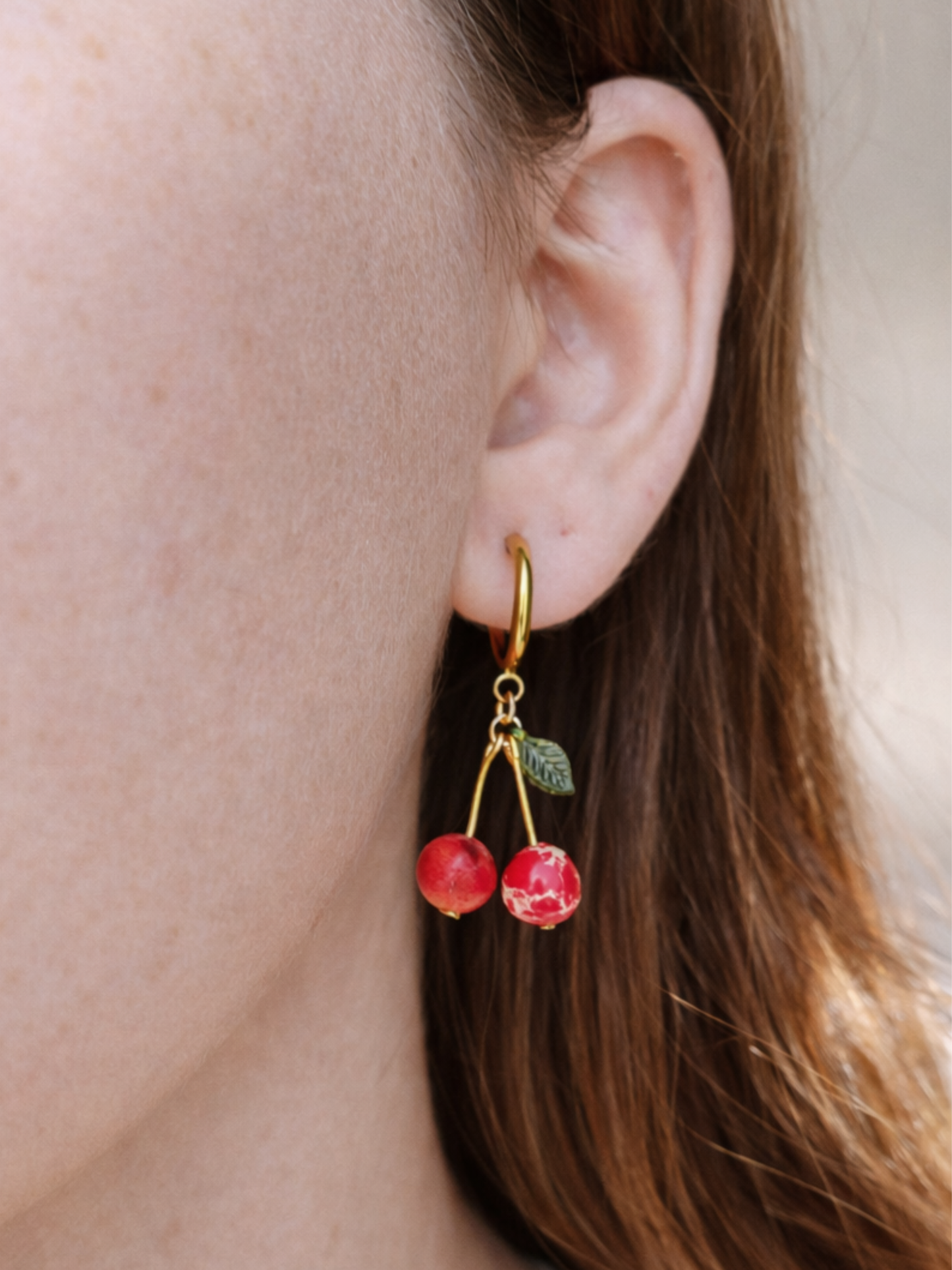 Earrings with jasper "Cherry Blossoms" 