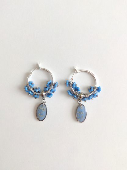 Blue earrings / hoops