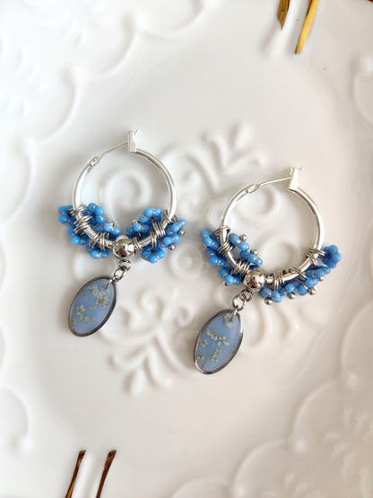 Blue earrings / hoops