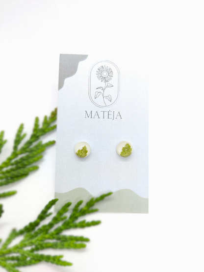 Rankų darbo auskarai "Papartis Mini" - Auskarai, naujiena, papuošalai