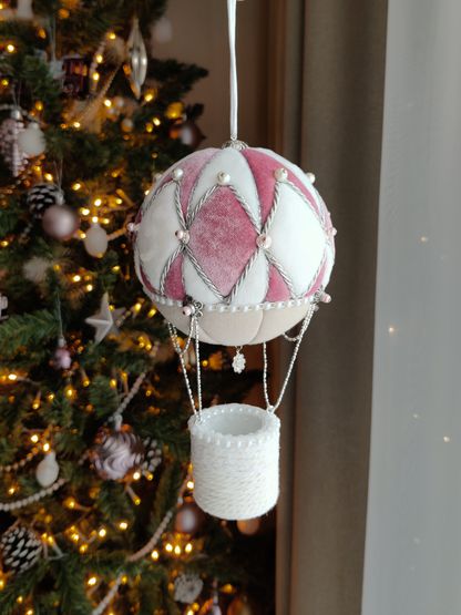 Rankų darbo eglutės žaisliukas "Rožinė svaja" - kalėdinės dekoracijos, naujiena