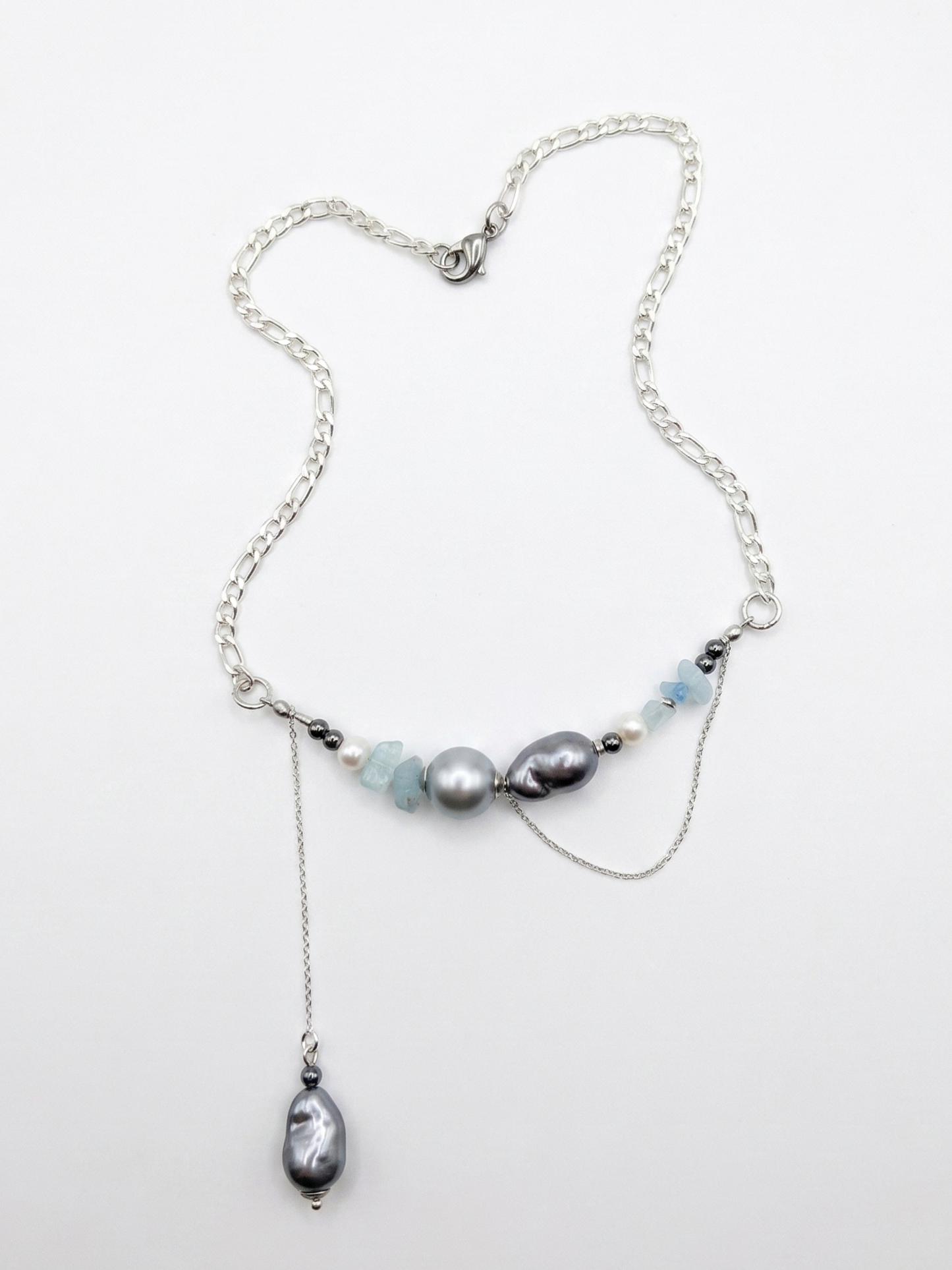 Glass bead necklace "Raspberries"