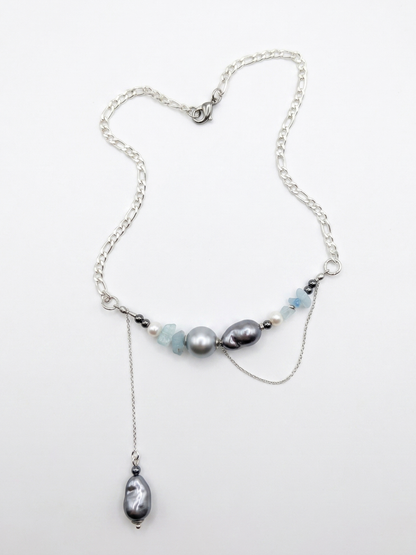 Glass bead necklace "Raspberries"
