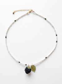Glass bead necklace "Raspberries"