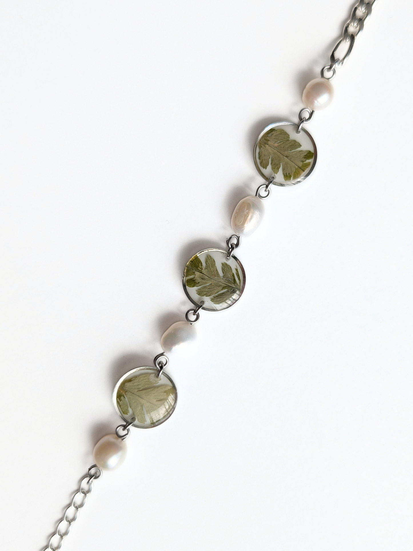 Czech glass bead bracelet with moss 