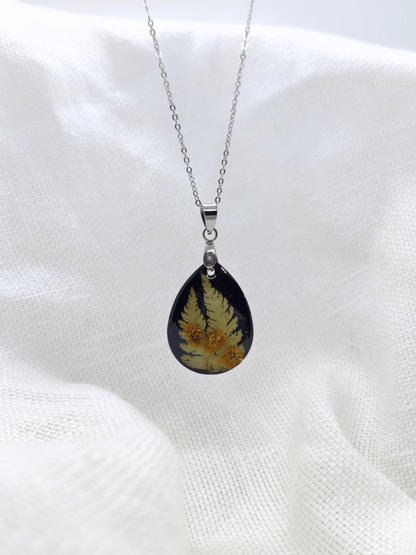 Pakabukas su paparčiu ir geltonaja mimoza - naujiena, papuošalai