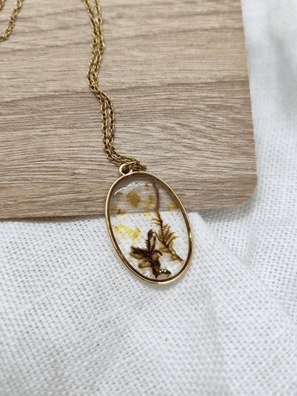 Pakabukas su gintarais ir samanomis - naujiena, papuošalai