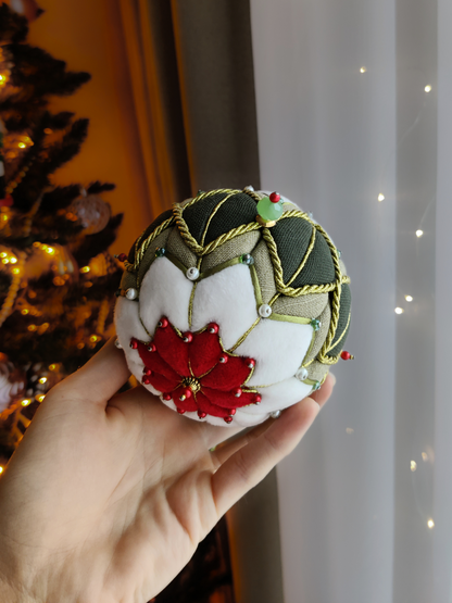 Rankų darbo eglutės žaisliukas "Kalėdų gėlė" - kalėdinės dekoracijos, naujiena