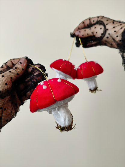 Eglutės žaisliukų komplektas "Grybukai" 3 vnt.