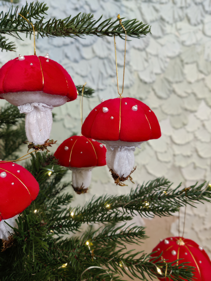 Eglutės žaisliukų komplektas "Grybukai" 3 vnt.