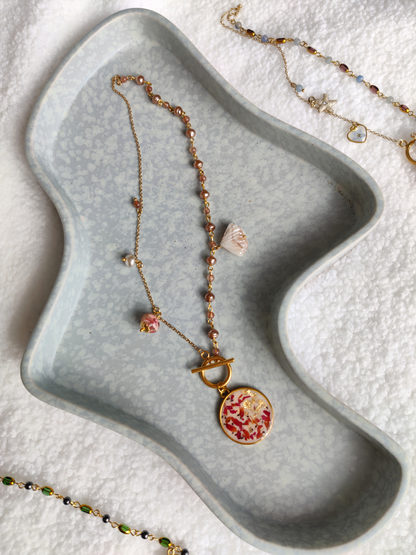 Masyvus vėrinys su rožių pakabuku - naujiena, papuošalai