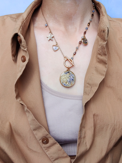 Masyvus vėrinys su rugiagėlių pakabuku - naujiena, papuošalai