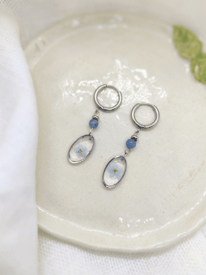 Auskarai su neužmirštuole - naujiena, papuošalai