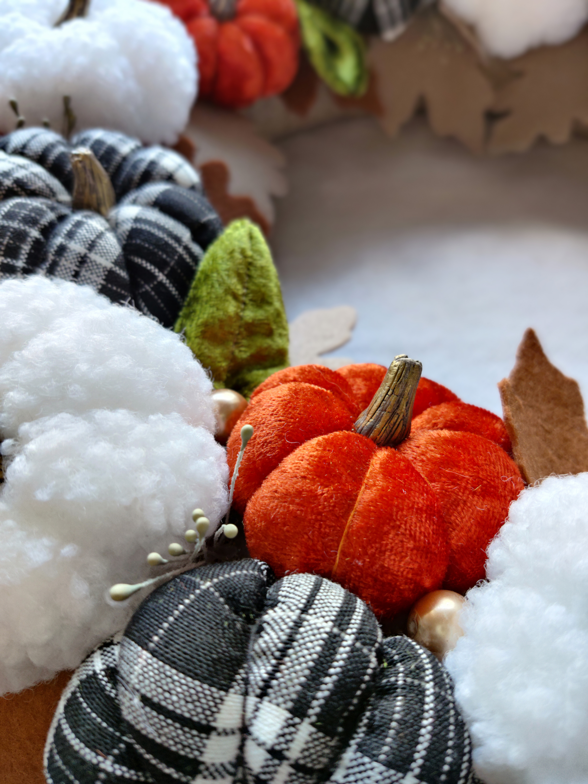Rankų darbo vainikas ant durų, Helovyno dekoracijos, rudens dekoras