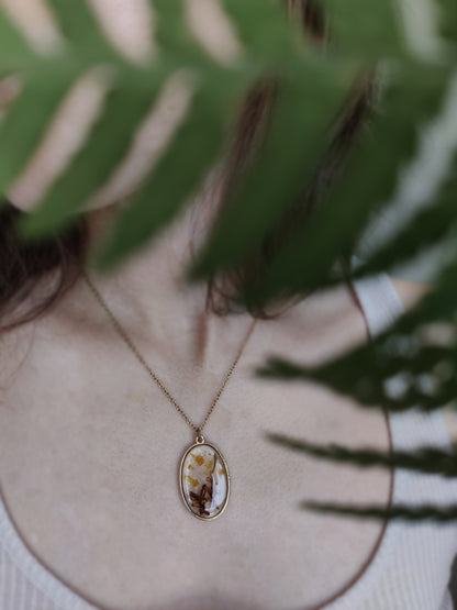 Pakabukas su gintarais ir samanomis - naujiena, papuošalai