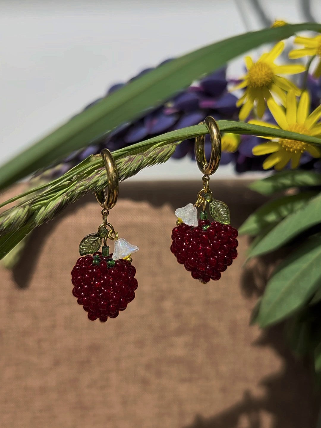 Earrings with jasper "Cherry Blossoms" 