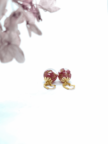 Paauksuoti rankų darbo auskarai "Dobiliukai" - Auskarai, lietuviška prekė, naujiena, papuošalai, sidabriniai