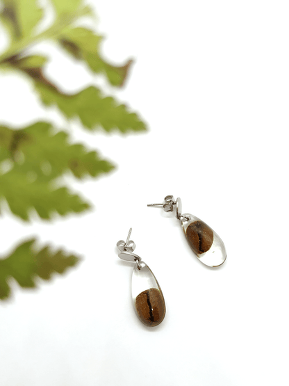 Rankų darbo auskarai "Kava" - Auskarai, lietuviška prekė, naujiena, papuošalai