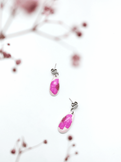 Rankų darbo auskarai "Magenta" - Auskarai, lietuviška prekė, naujiena, papuošalai