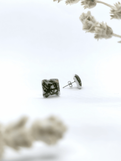 Rankų darbo auskarai "Samanėlė" - Auskarai, lietuviška prekė, naujiena, papuošalai