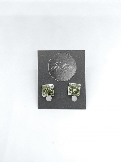 Rankų darbo auskarai "Samanėlė" - Auskarai, lietuviška prekė, naujiena, papuošalai